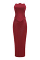 Strapless Corset Crystal Maxi Dress