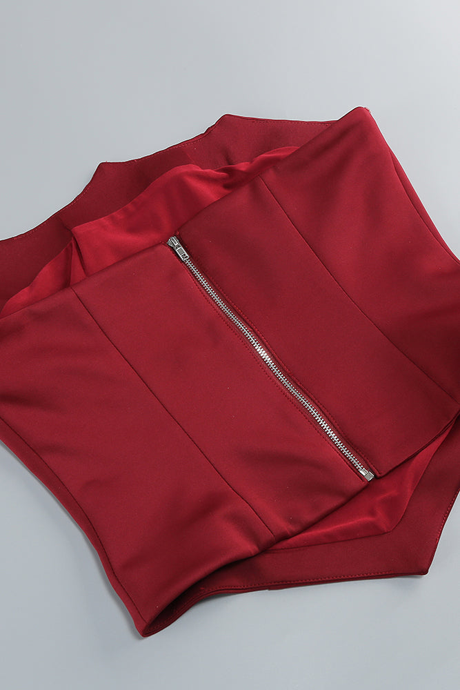 Strapless Corset Crystal Maxi Dress