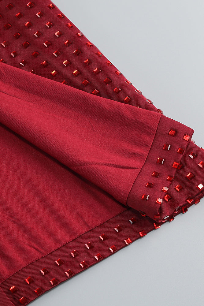 Strapless Corset Crystal Maxi Dress