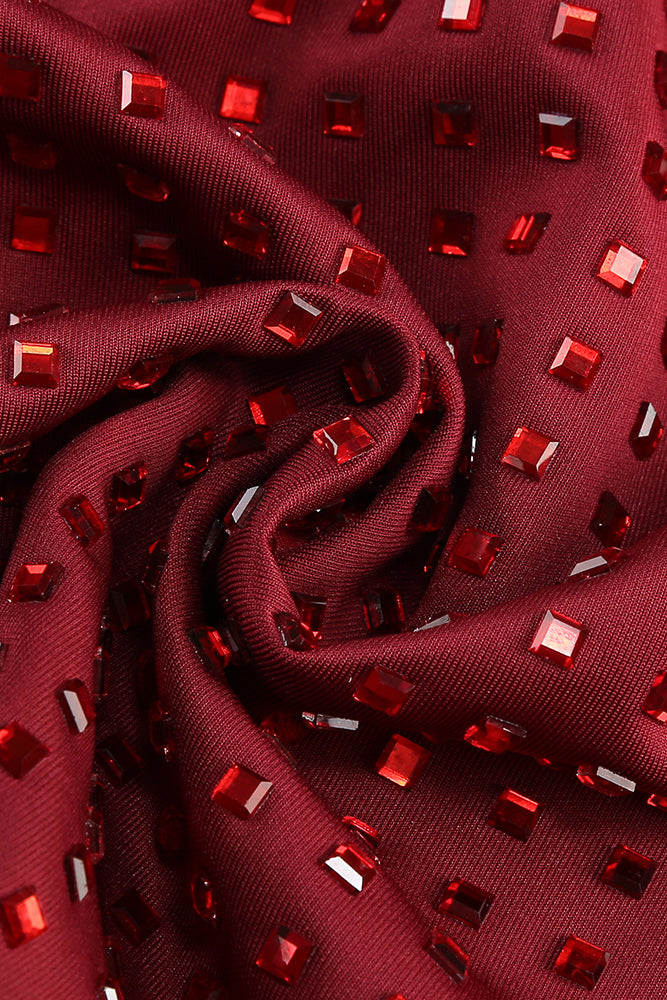 Strapless Corset Crystal Maxi Dress