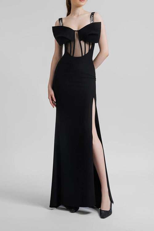 Sleeveless See-Through Corset Gown IULOVER Sleeveless See-Through Corset Gown IULOVER