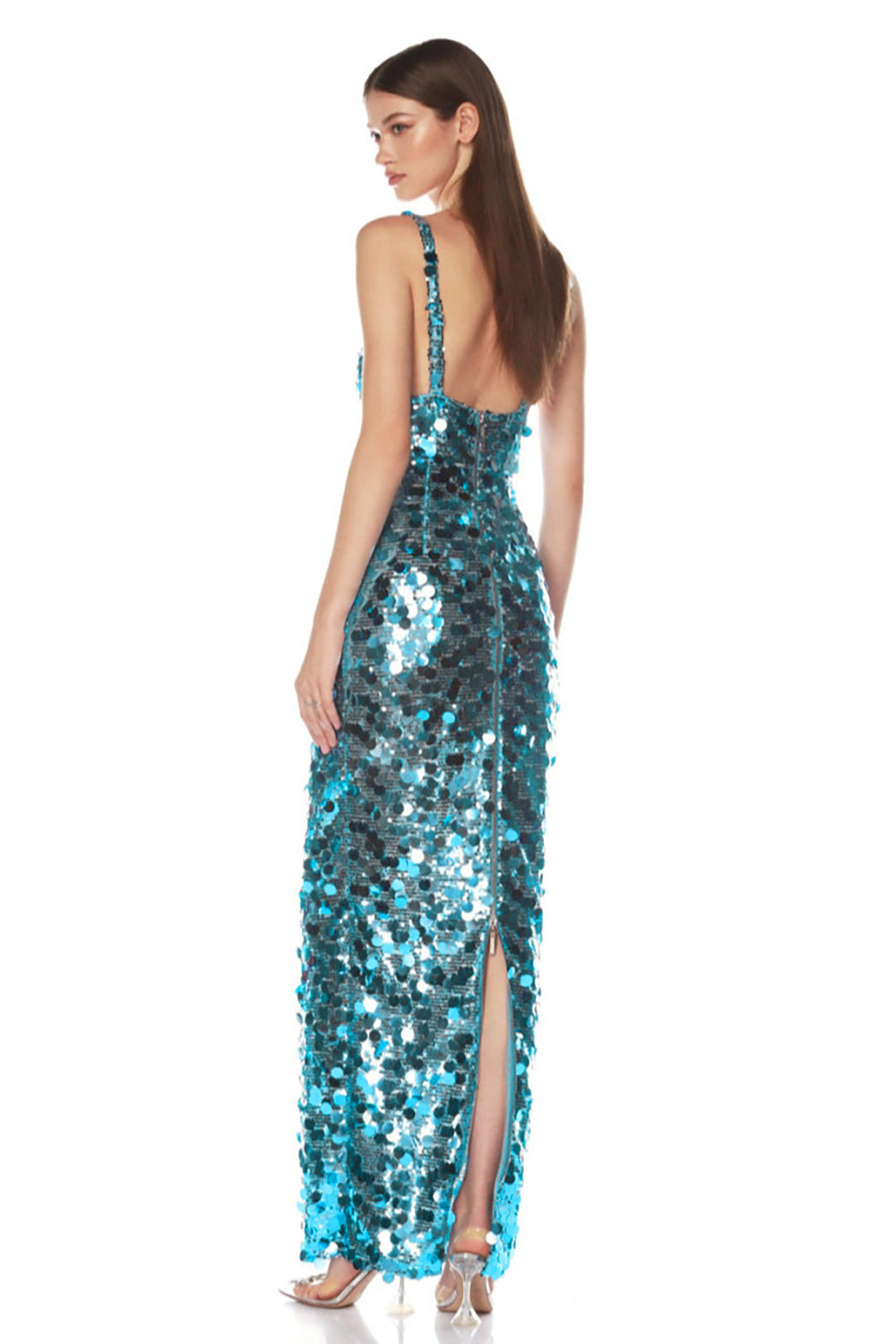 Slinky Sequin-embellished V-neck Maxi Dress IULOVER Slinky Sequin-embellished V-neck Maxi Dress IULOVER