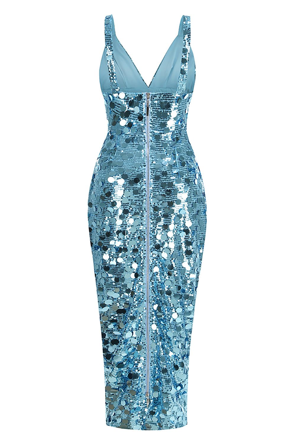 Slinky Sequin-embellished V-neck Maxi Dress
