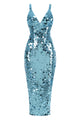 Slinky Sequin-embellished V-neck Maxi Dress