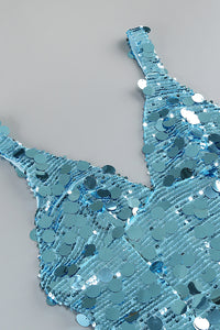 Slinky Sequin-embellished V-neck Maxi Dress