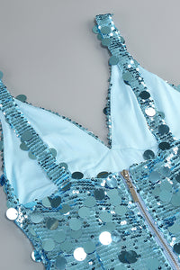 Slinky Sequin-embellished V-neck Maxi Dress