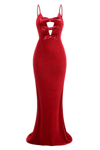 Slip Bow Velvet Gown