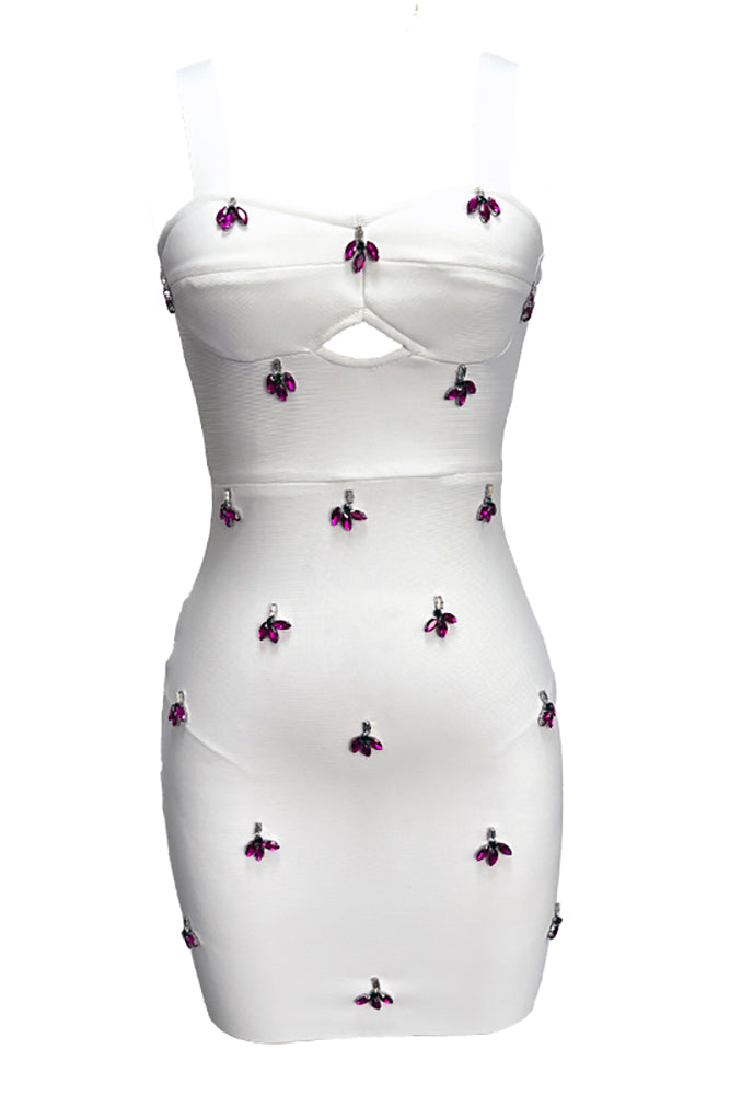 Slip Crystal Embroidered Mini Dress IULOVER Slip Crystal Embroidered Mini Dress IULOVER