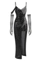 Straay Sequin Maxi Dress With Shorts Pants Gloves