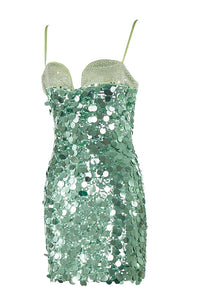 Spaghetti Strap Sequined Mini Dress