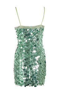 Spaghetti Strap Sequined Mini Dress