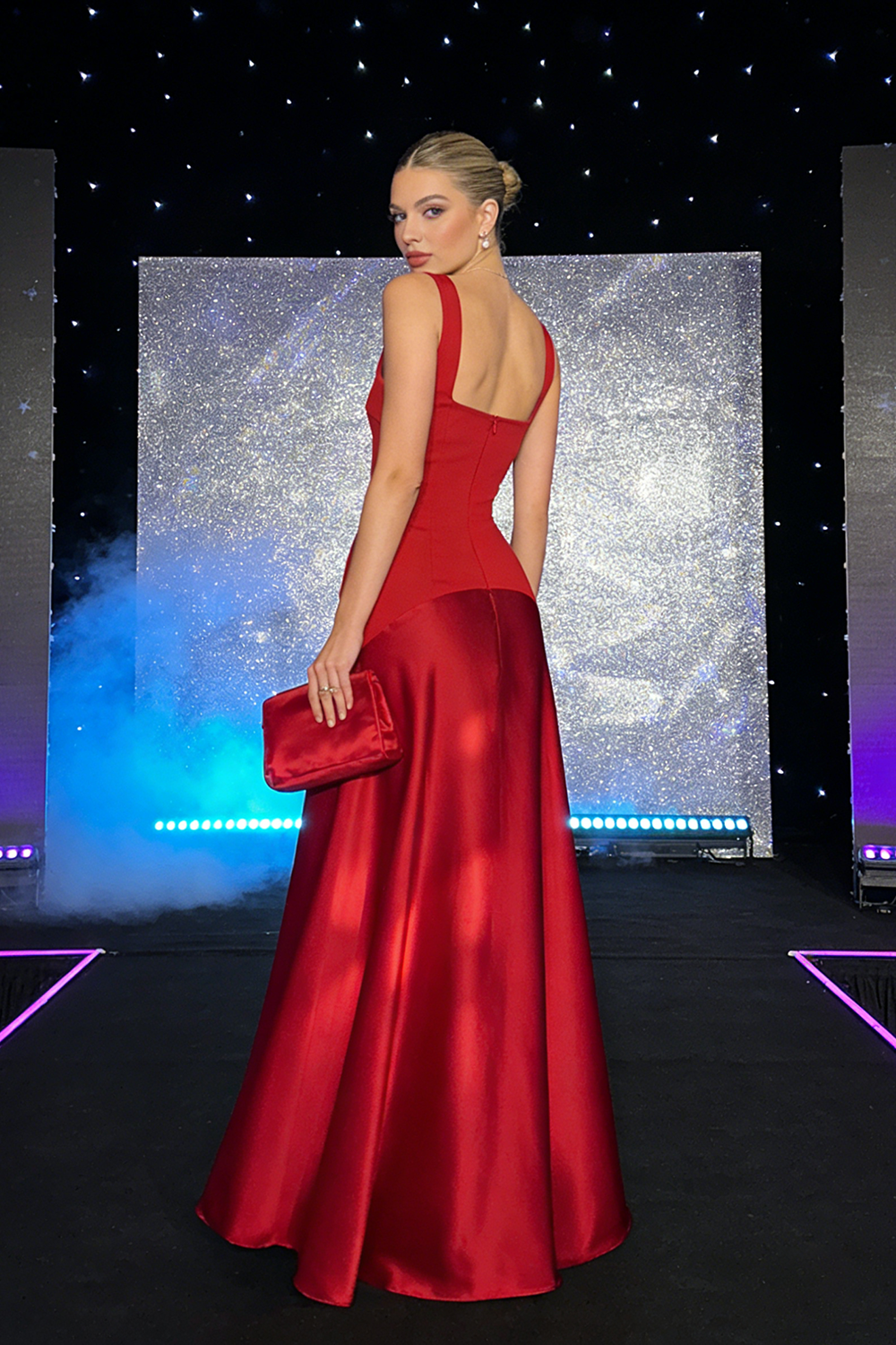 Square-Neck A-Line Maxi Dress