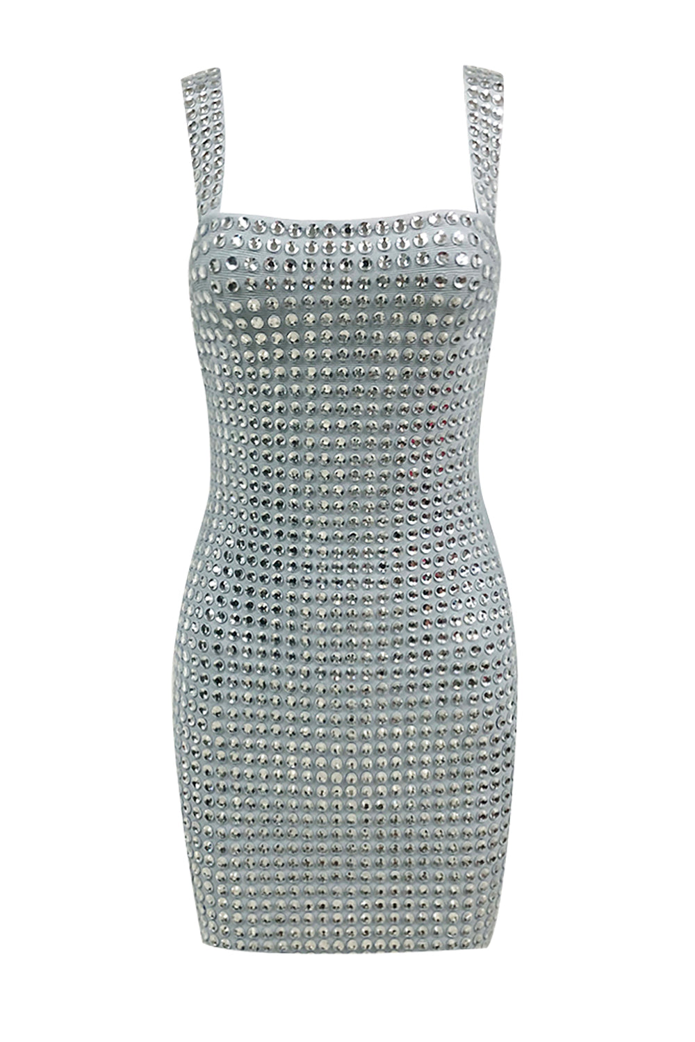 Crystal Embellished Square Mini Dress