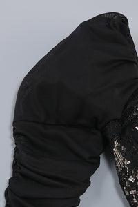 Square Sleeve Lace Maxi Dress