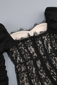 Square Sleeve Lace Maxi Dress