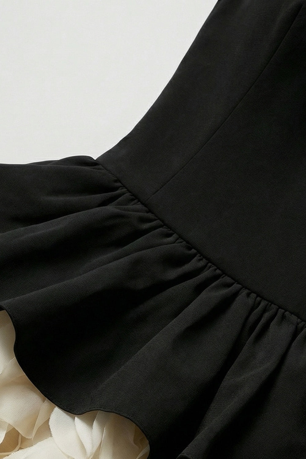 Strapless Black and Beige Maxi Dress