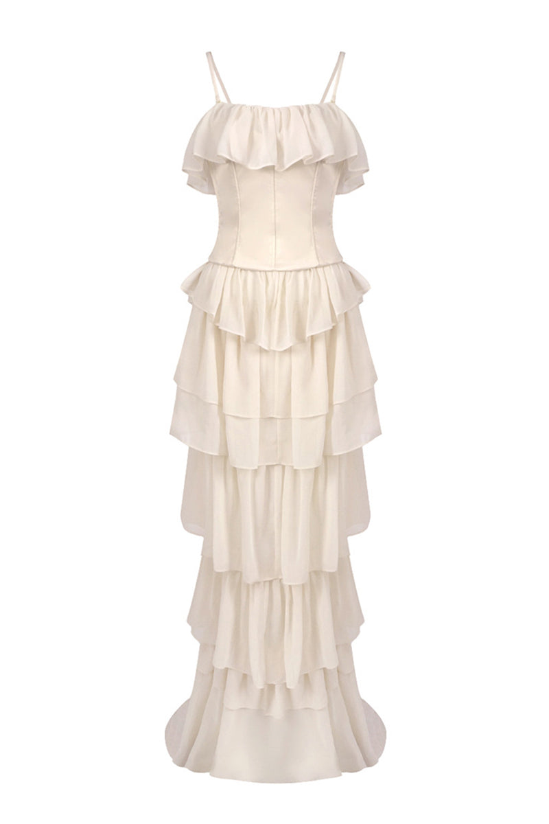 Strapless Corset Ballet Russes Gown in Beige
