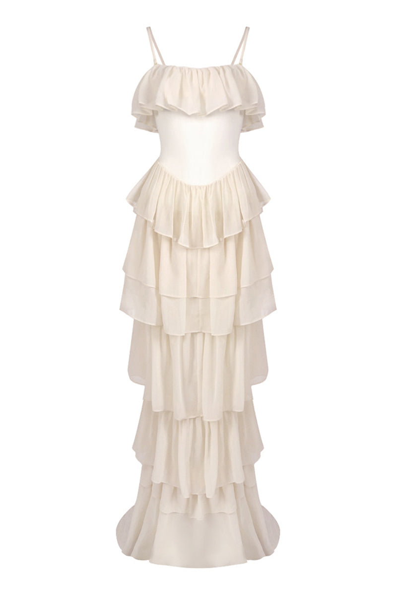 Strapless Corset Ballet Russes Gown in Beige