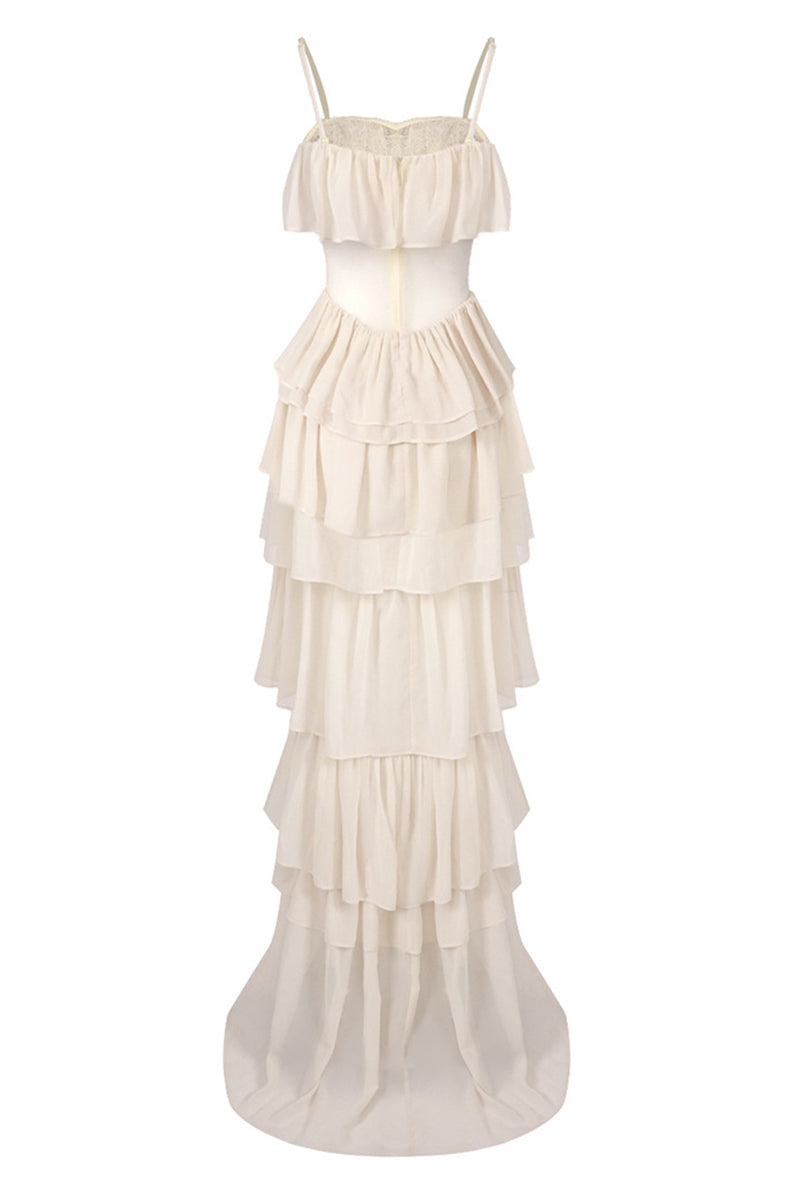 Strapless Corset Ballet Russes Gown in Beige