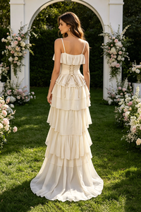 Strapless Corset Ballet Russes Gown in Beige