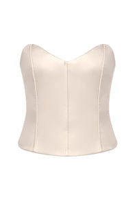 Strapless Corset Ballet Russes Gown in Beige