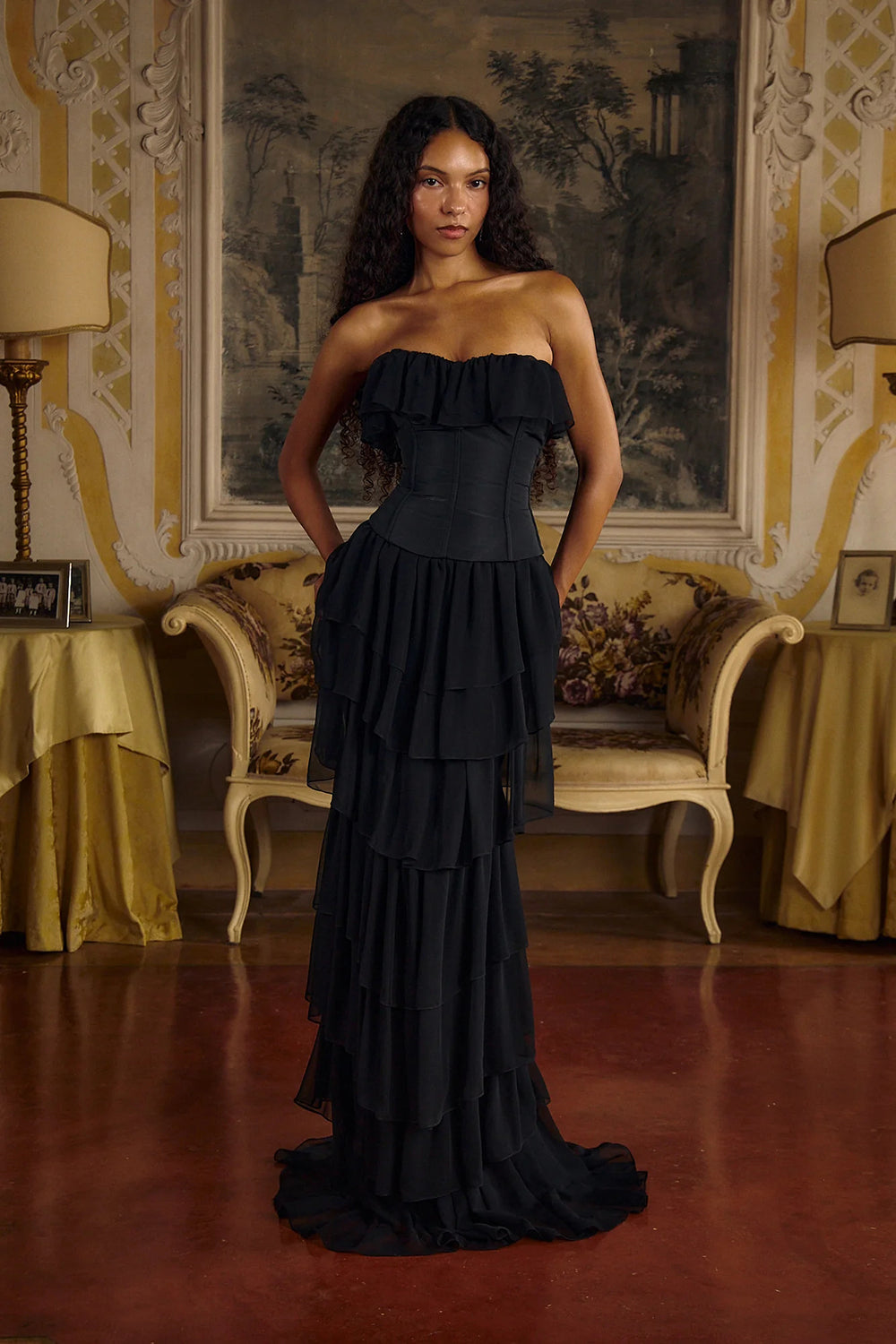 Strapless Corset Ballet Russes Gown in Black Black / Extra small