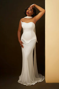 Strapless Corset Bandage Mesh Gown