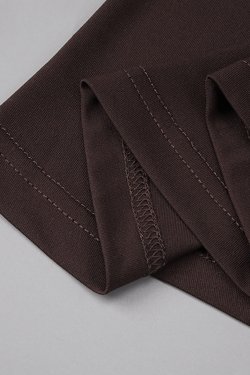 Strapless Crepe Maxi Dress in Brown