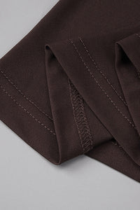 Strapless Crepe Maxi Dress in Brown