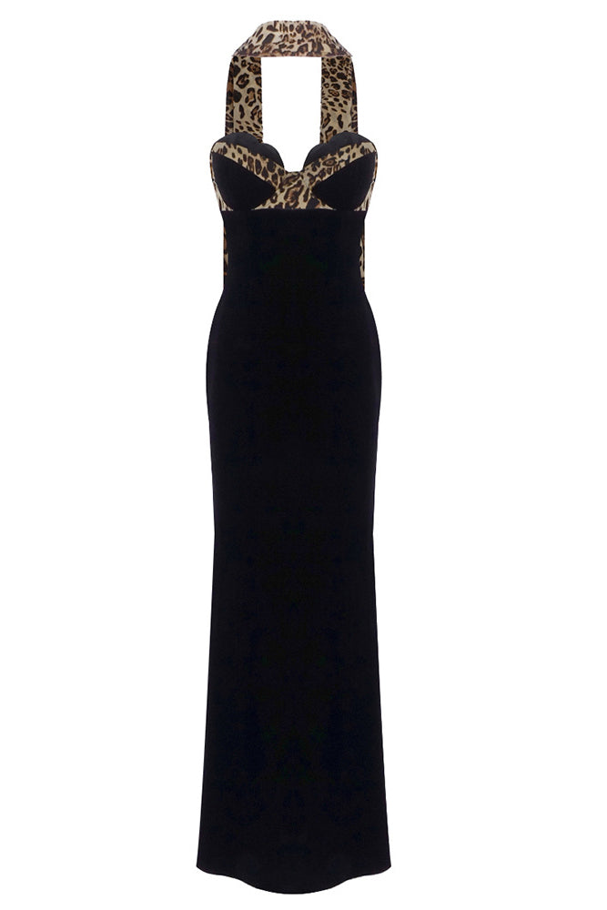 slim fit dress slacks Strapless Crush Leopard Velvet Gown – IULOVER