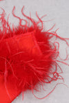 Strapless Feathers Trim Mini Bandage Dress
