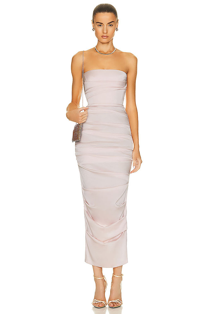 Strapless Fitted Midi Dress