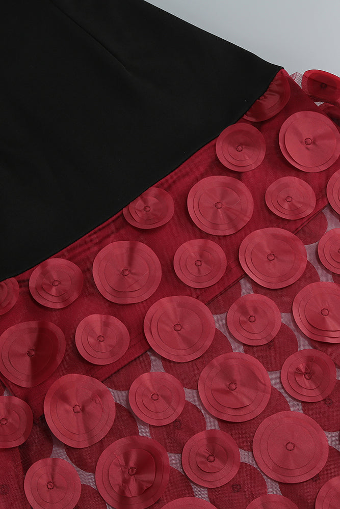 Strapless Flare Maxi Dress in Burgundy