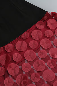 Strapless Flare Maxi Dress in Burgundy