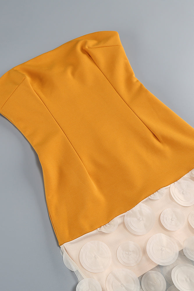 Strapless Flare Maxi Dress in Orange