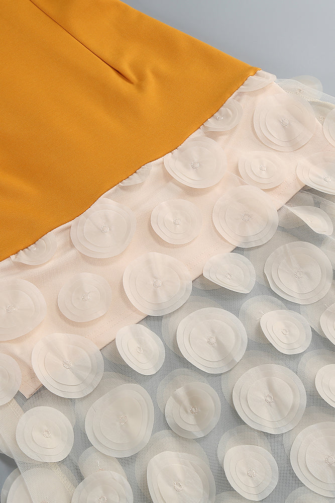 Strapless Flare Maxi Dress in Orange