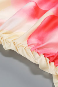 Strapless Floral Print Gown