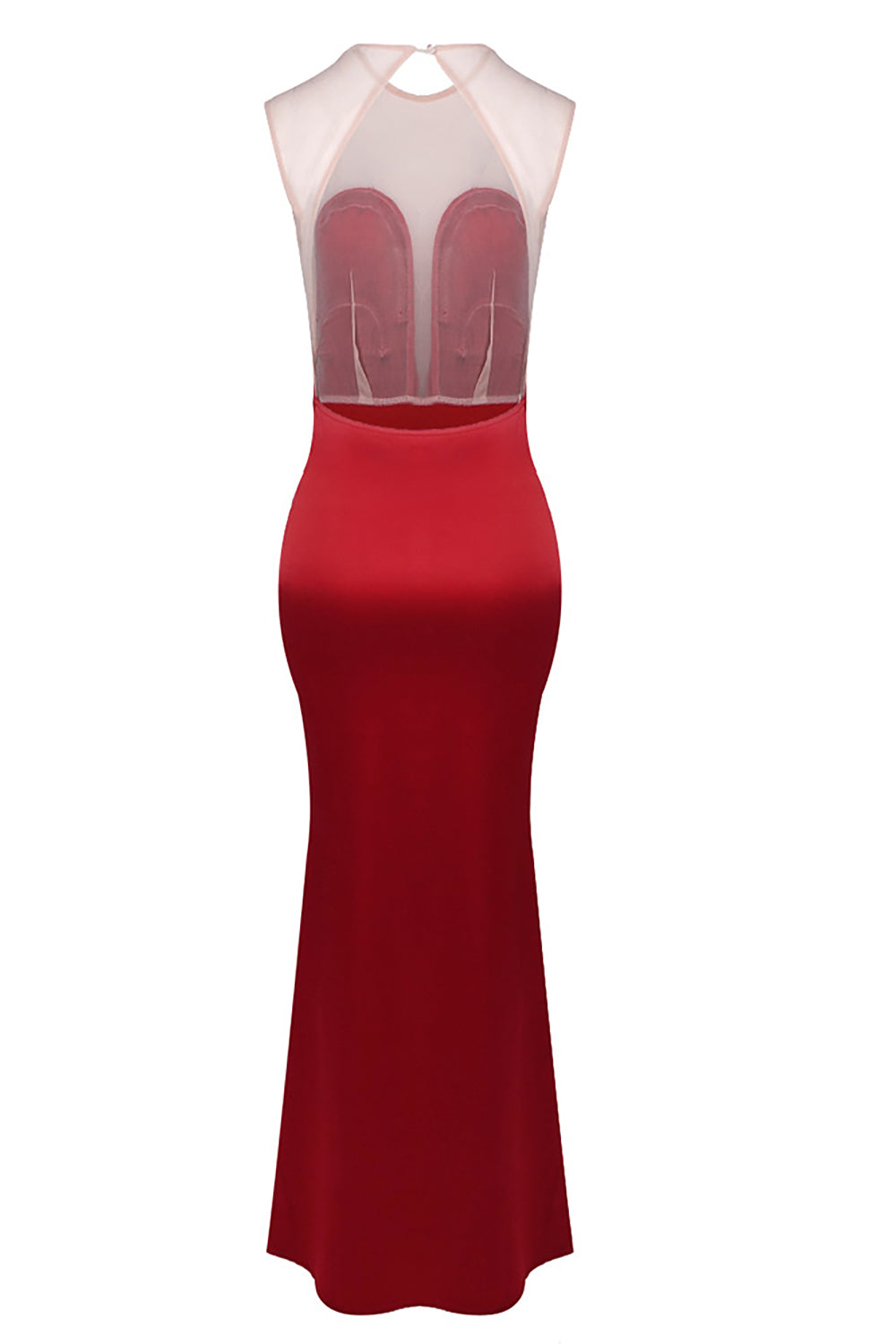 Strapless Fringe Maxi Dress with Fur Collar