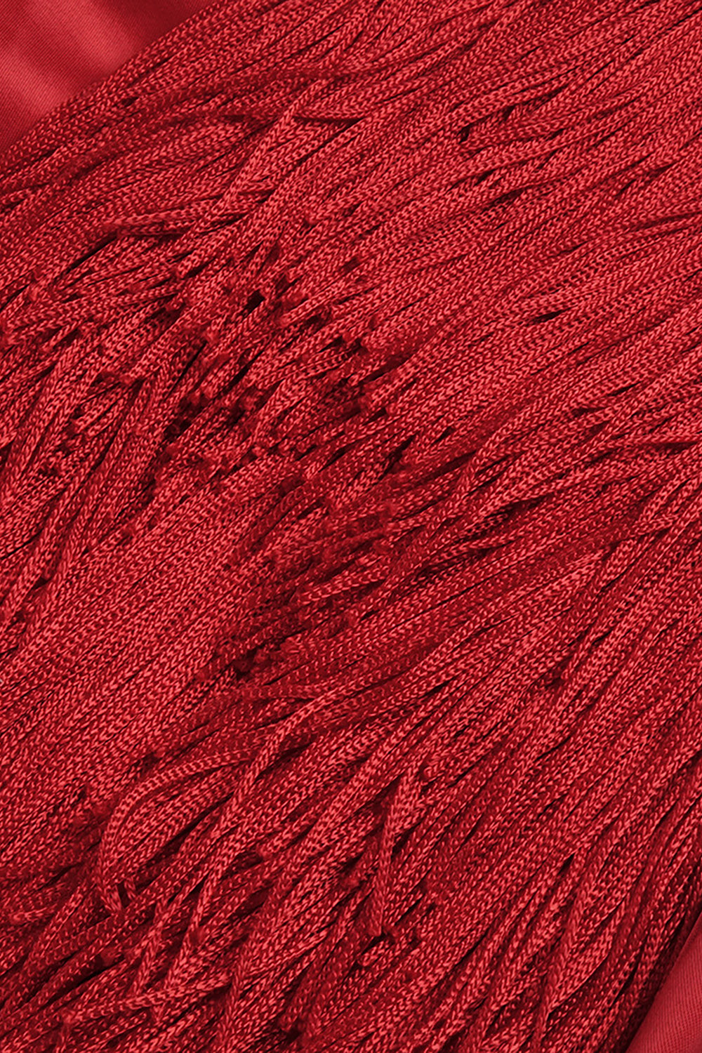 Strapless Fringe Maxi Dress with Fur Collar