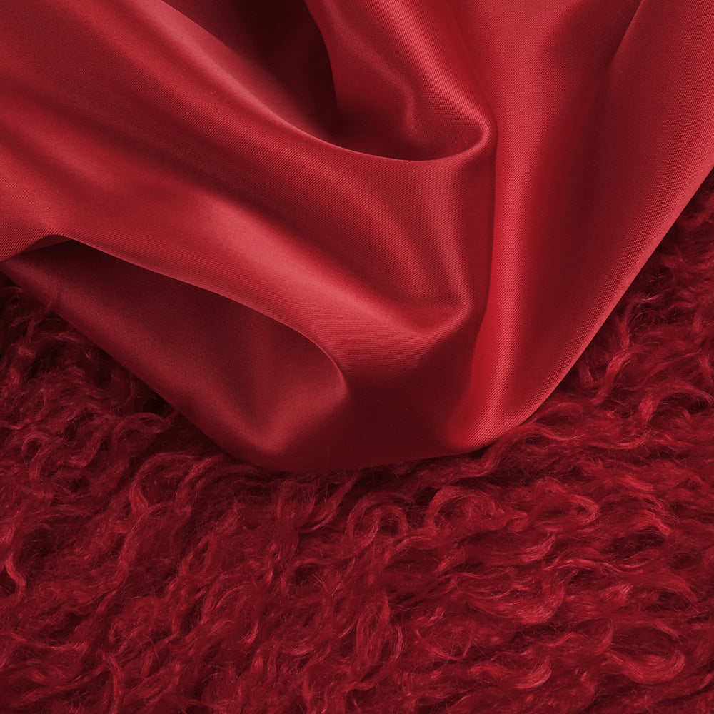 Strapless Fringe Maxi Dress with Fur Collar