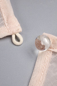 Strapless Fringe Maxi Dress with Fur Collar