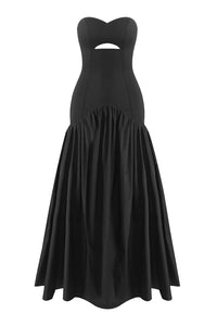 Strapless Hollow out Drop-Waist Maxi Dress