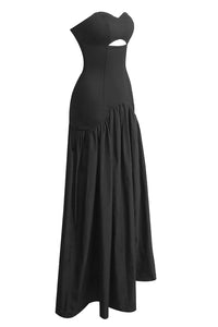 Strapless Hollow out Drop-Waist Maxi Dress