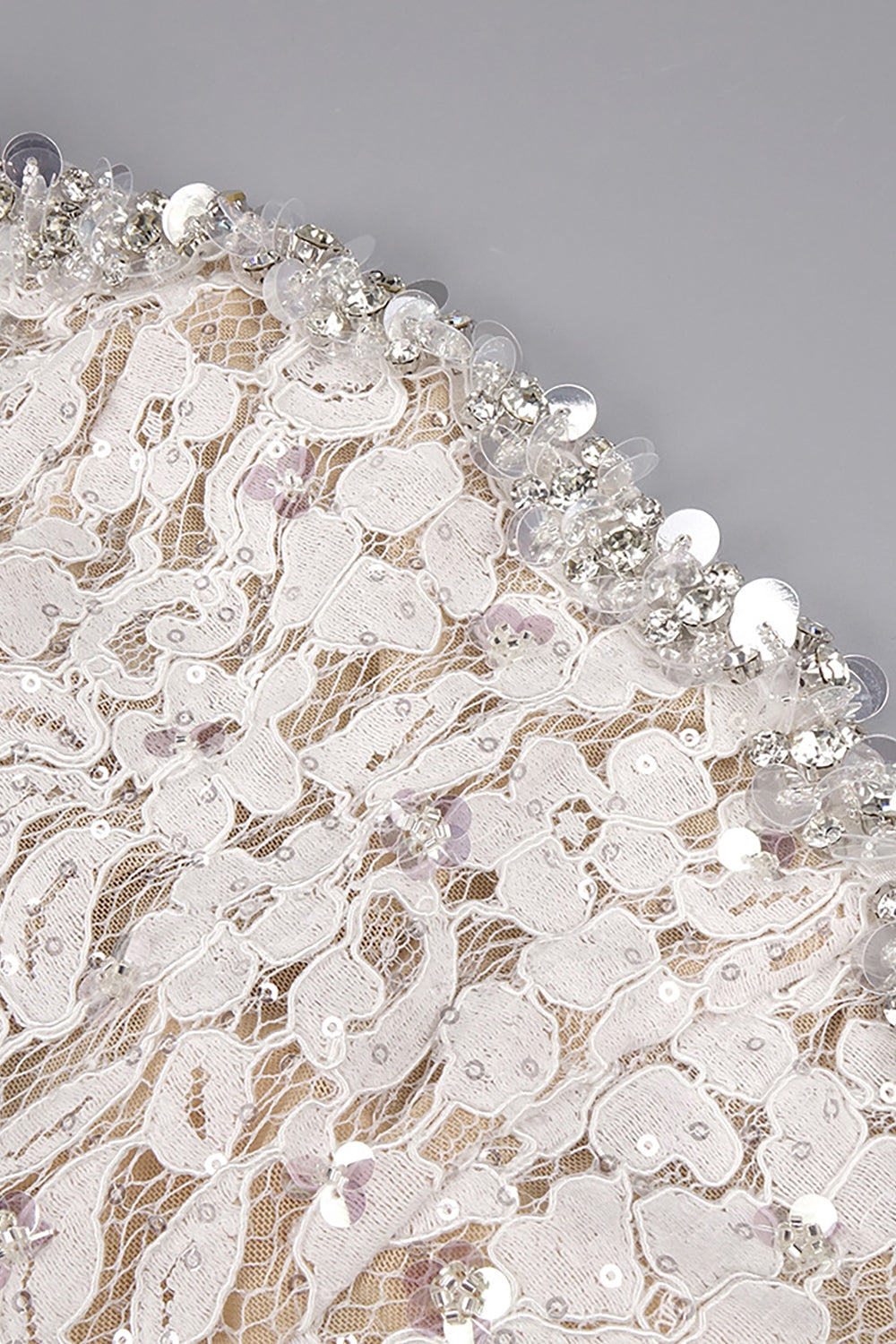 StraplessLace-Paneled Maxi Dress