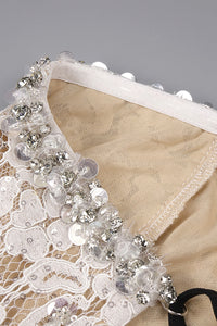 StraplessLace-Paneled Maxi Dress