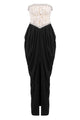 StraplessLace-Paneled Maxi Dress