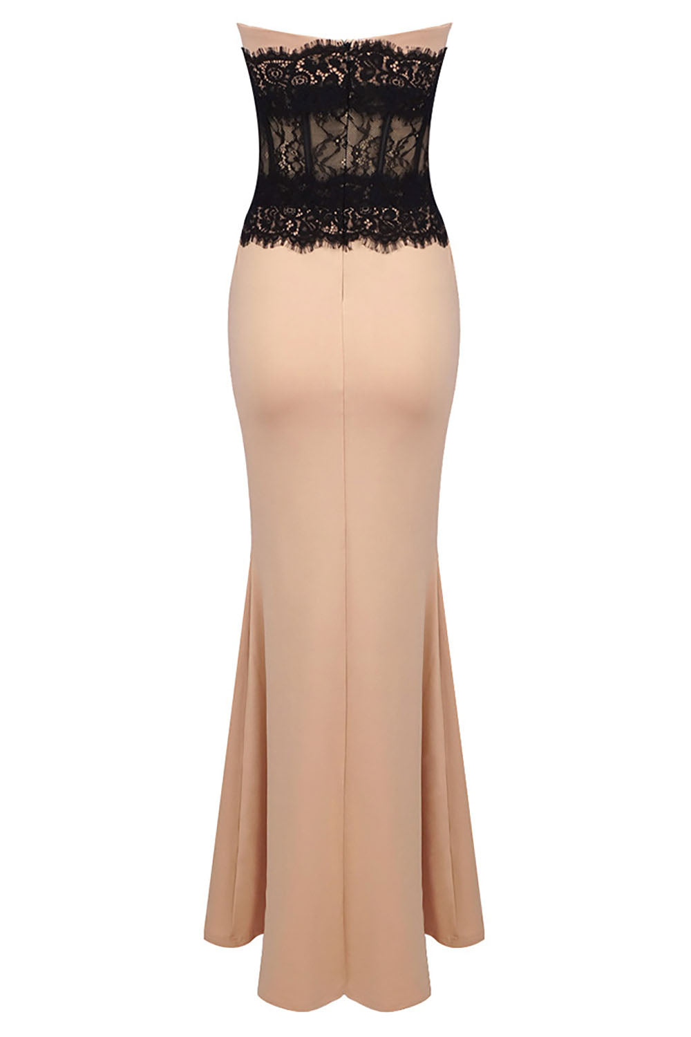 Strapless Lace Corset Maxi Bandage Dress