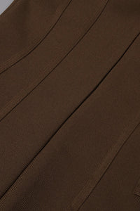 Strapless Linear Suiting Gown