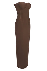 Strapless Linear Suiting Gown