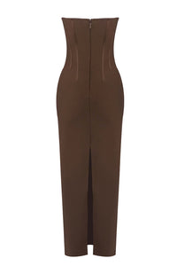 Strapless Linear Suiting Gown